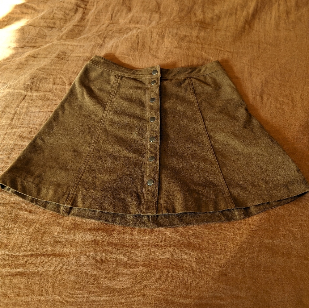 Abercrombie Small Brown Suede Mini Skirt